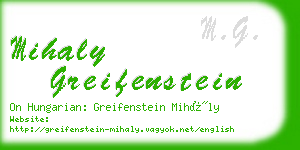 mihaly greifenstein business card